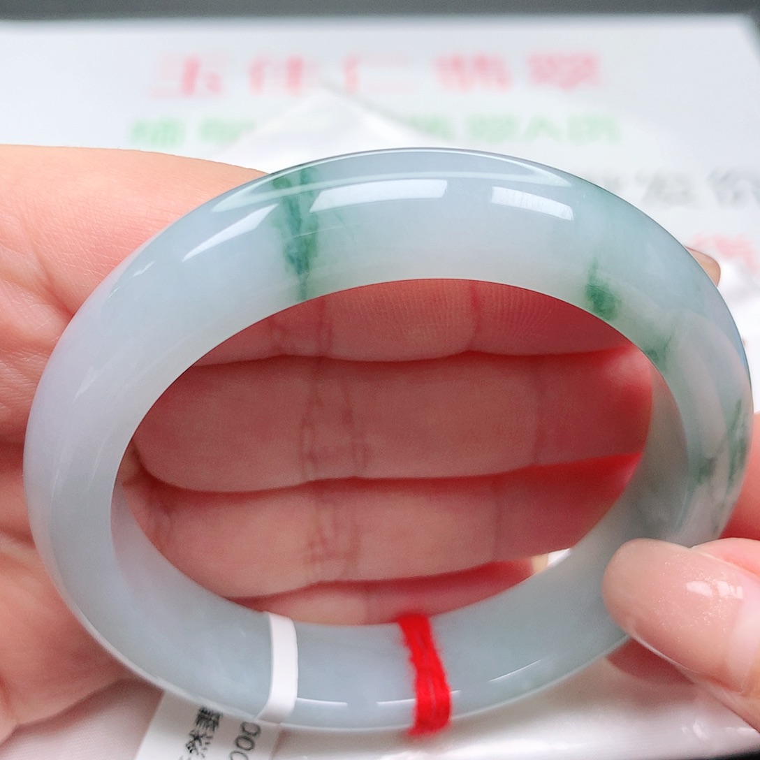 翡翠手镯未镶嵌冰胶飘花19