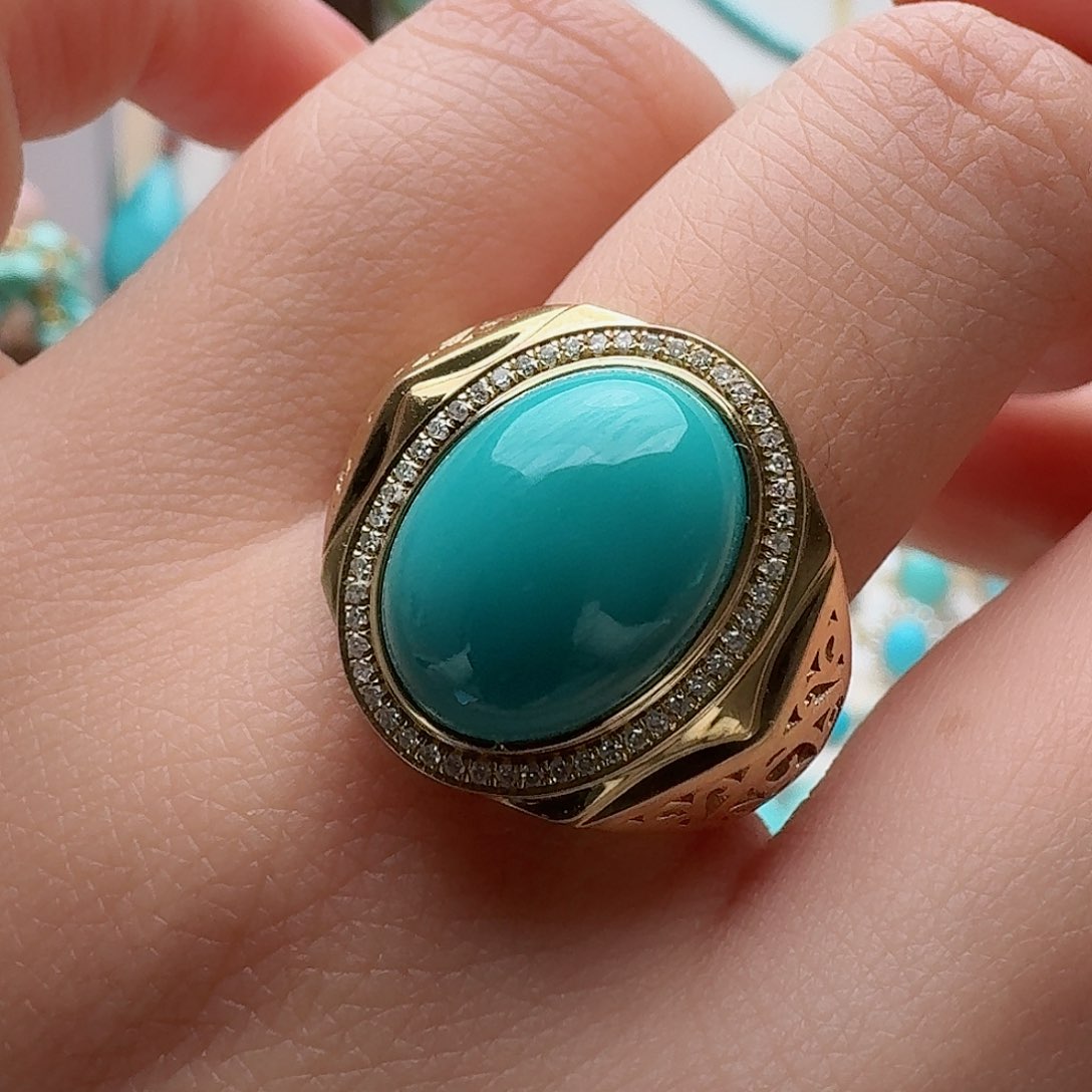 绿松石配饰18K金镶嵌