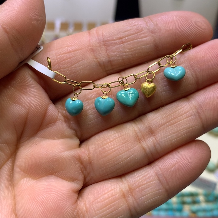 绿松石18K金镶嵌半链