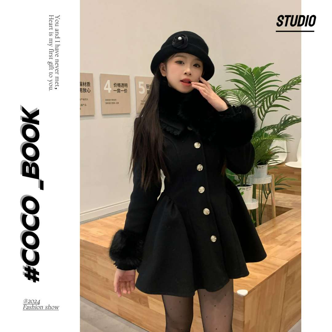 CoCo【套装】微醺罗曼尼毛呢套装五件套收腰秋冬设计感公主千金小众