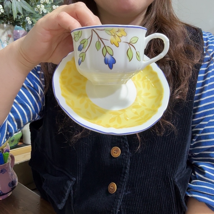 骨瓷翠花款咖啡杯