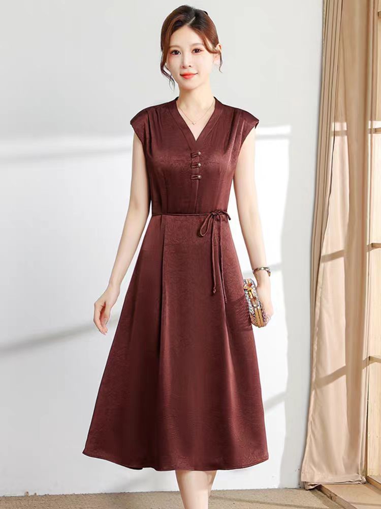 【T140】法式轻奢气质优雅高级感连衣裙2025新款通勤显瘦高质感裙子