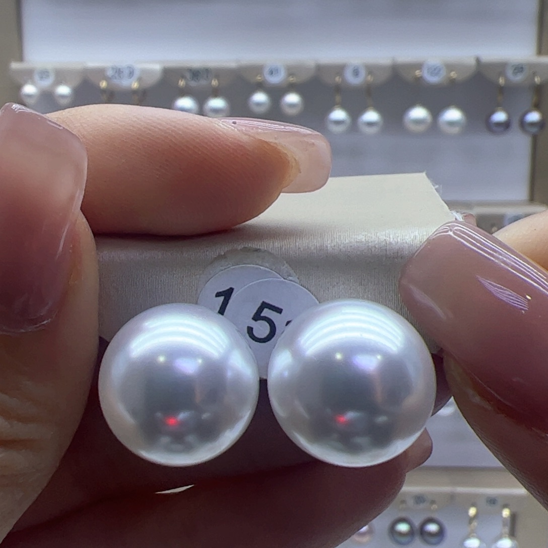 淡水珍珠耳饰18K金镶嵌