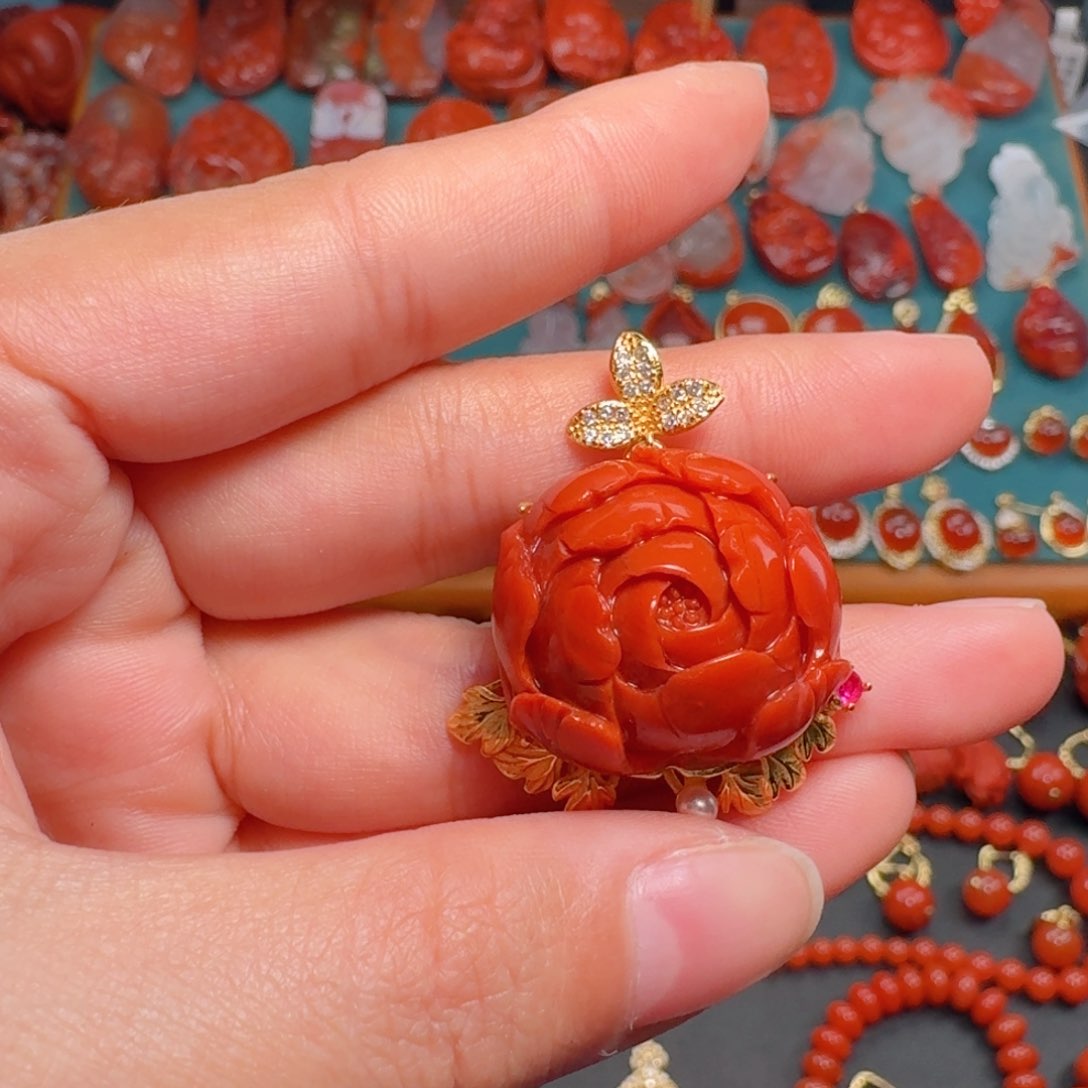 南红玛瑙南红银S925镶嵌