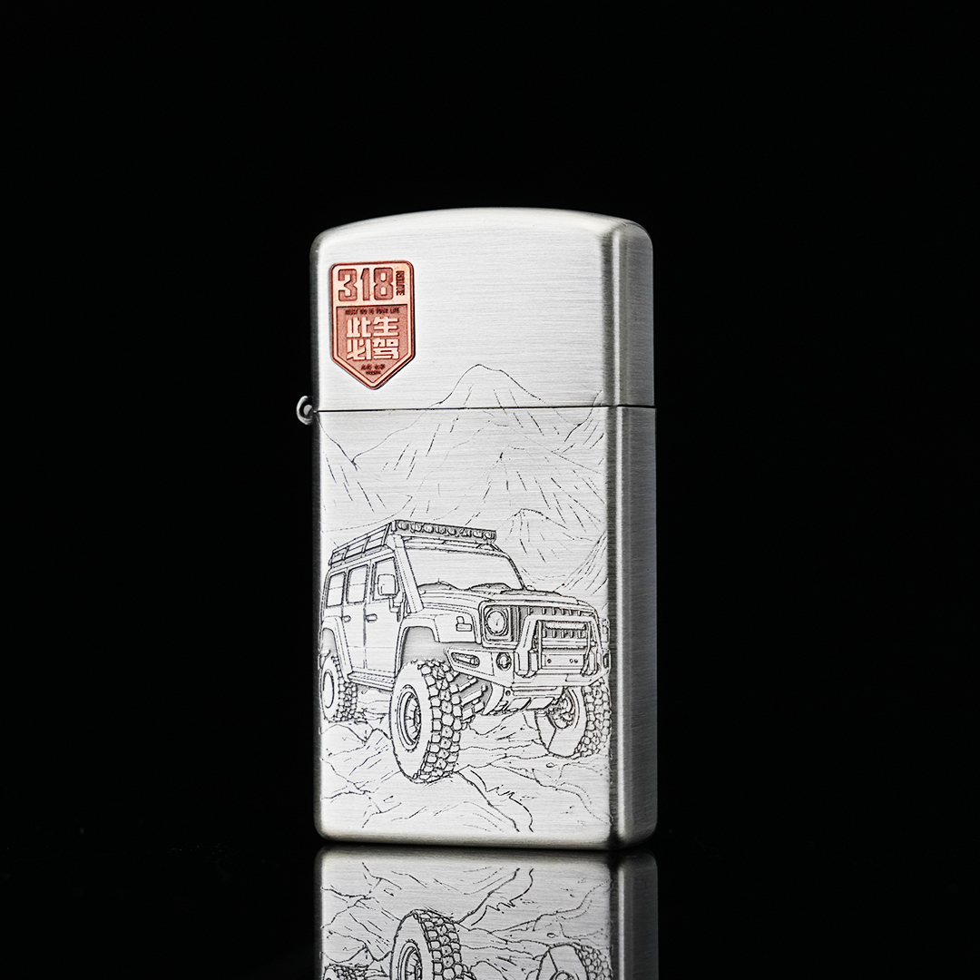 送男友生日礼物 Zippo 之宝 318 川藏线 纤巧窄机防风煤油打火机