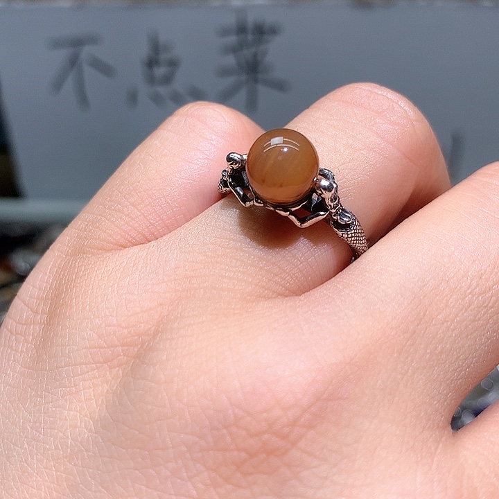 水晶戒指银S925镶嵌水晶