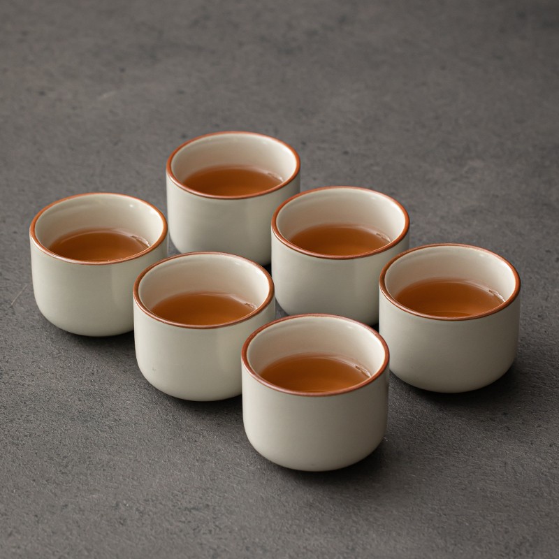FAVMARTHA米黄汝窑家用陶瓷茶杯喝茶品茗杯功夫茶具客杯喝茶杯子