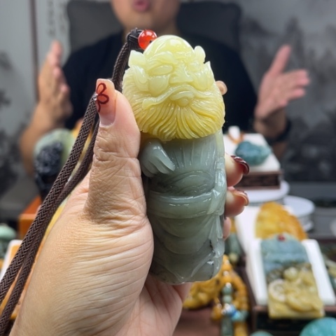 岫玉手把件未镶嵌用****大手把