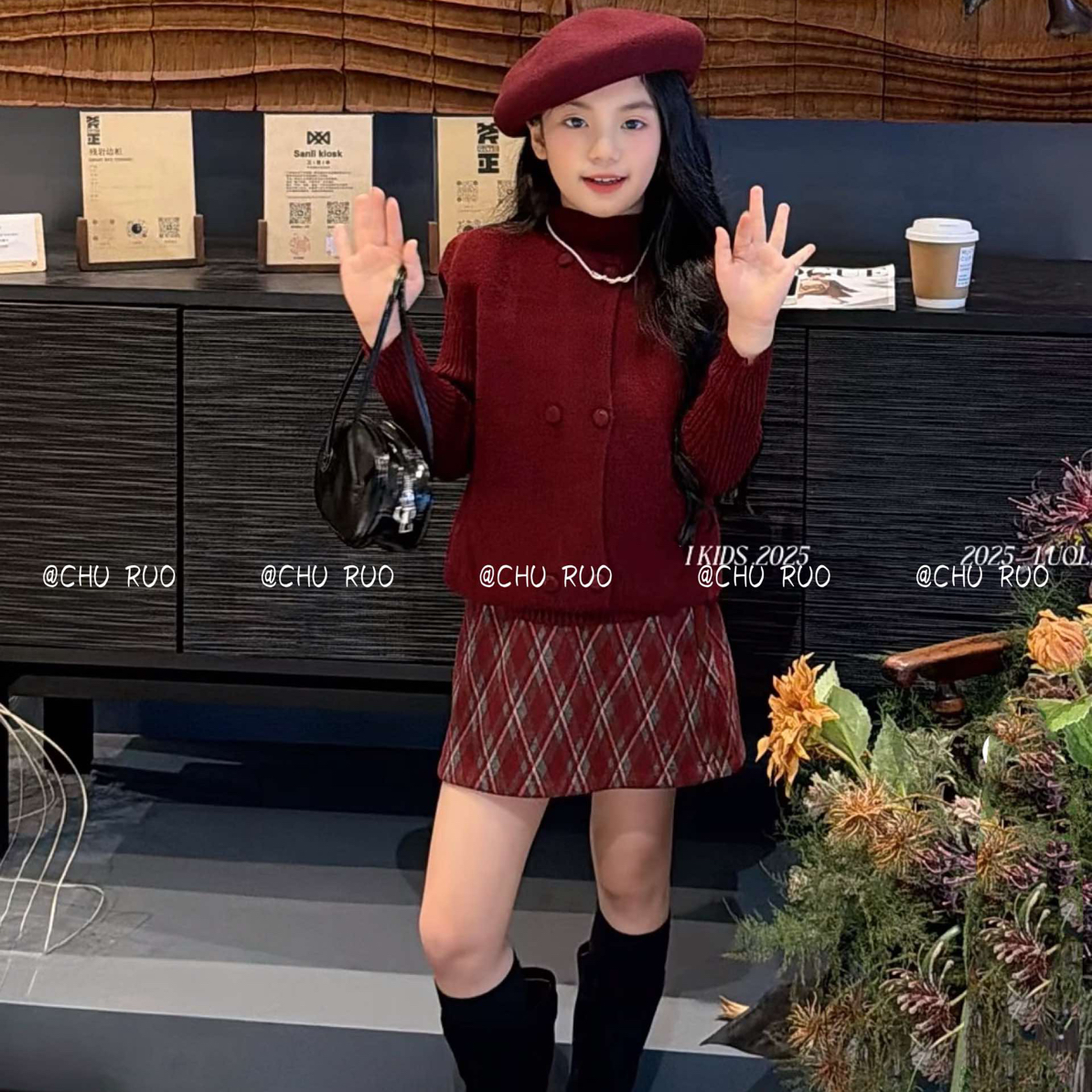 实体店公主裙冬女少女风公主风连衣裙女童蓬蓬裙女孩礼服走秀