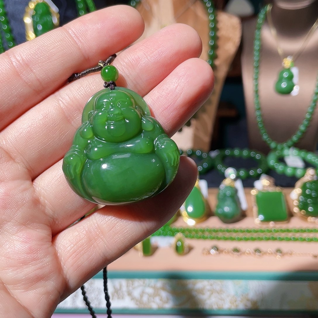 晚***莲和田玉（碧玉）未镶嵌吊坠(不含链)