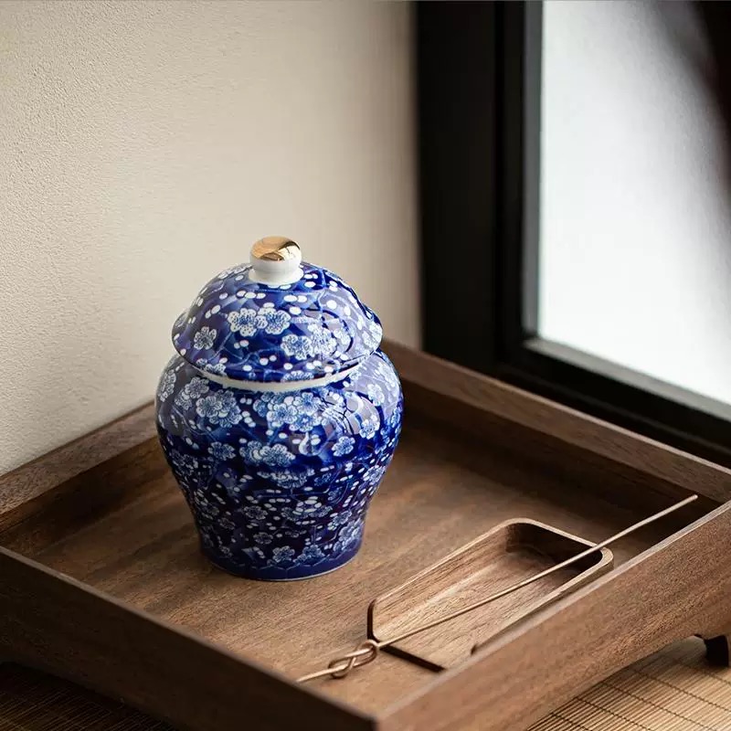 G2118-不描金冰梅小茶叶罐KY