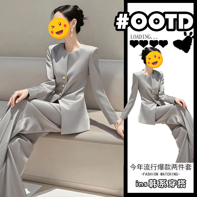 单件/春轻奢高级感大方得体正式场合气质小香风西装外套裤子职业