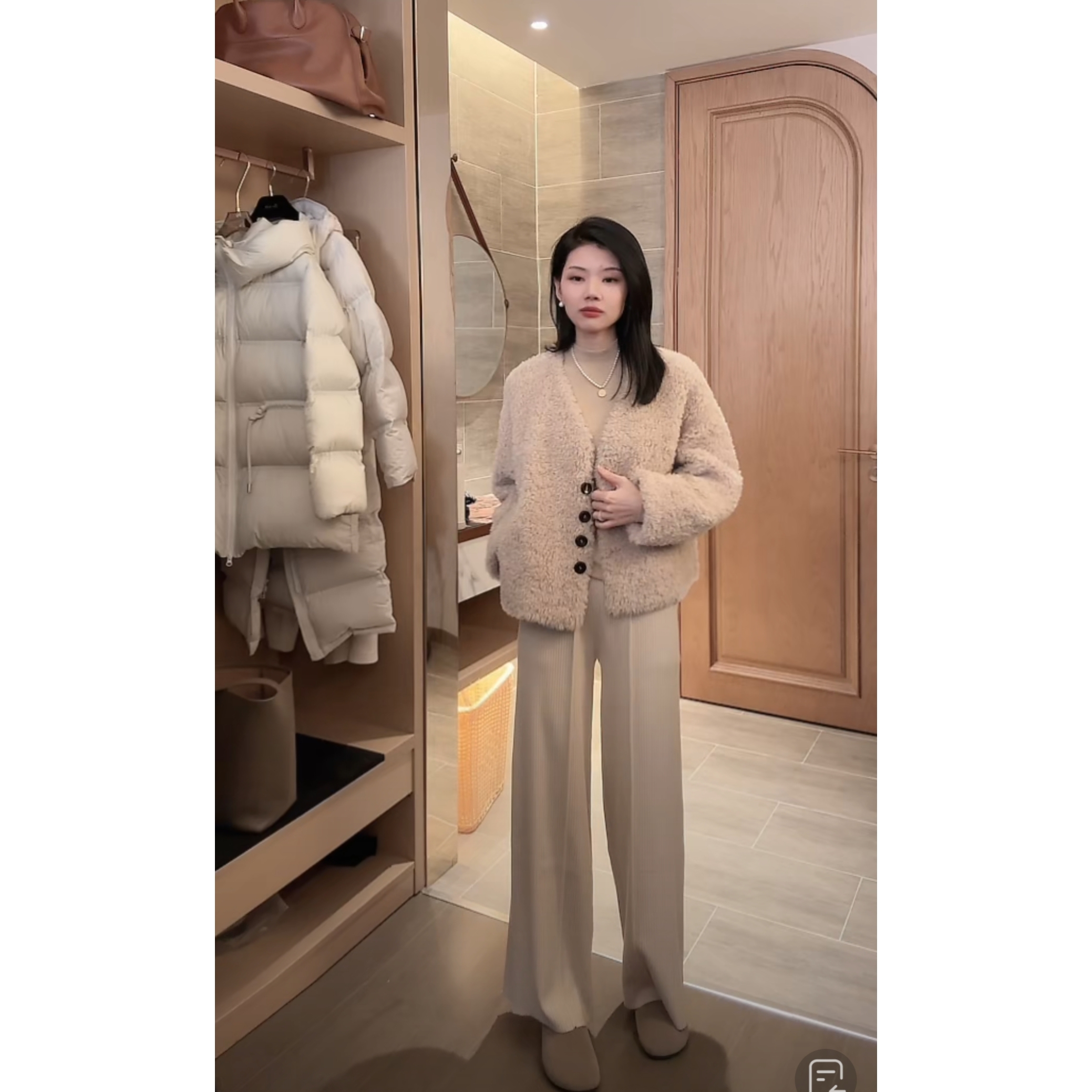 【暖暖】多色挺缝线巨显瘦垂坠直筒裤保暖神器休闲直筒阔腿显高女