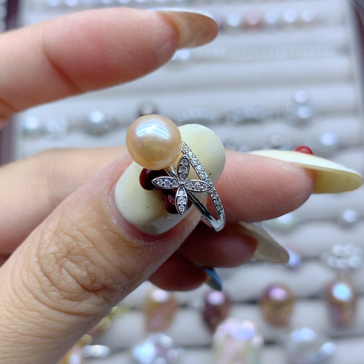 【闪购商品】淡水珍珠戒指银S925镶嵌