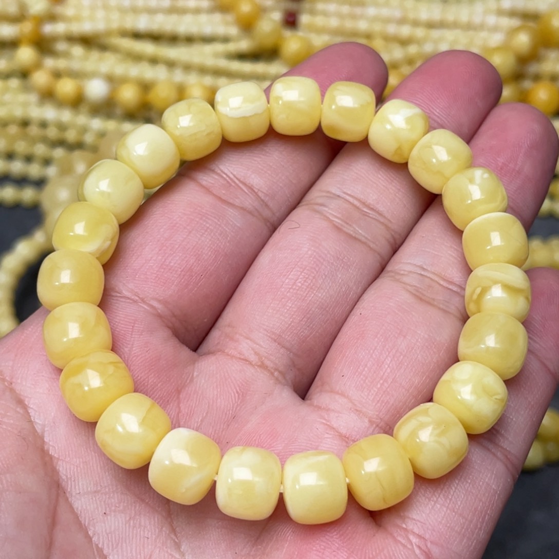 蜜蜡裸石未镶嵌蜜蜡手串9.5mm