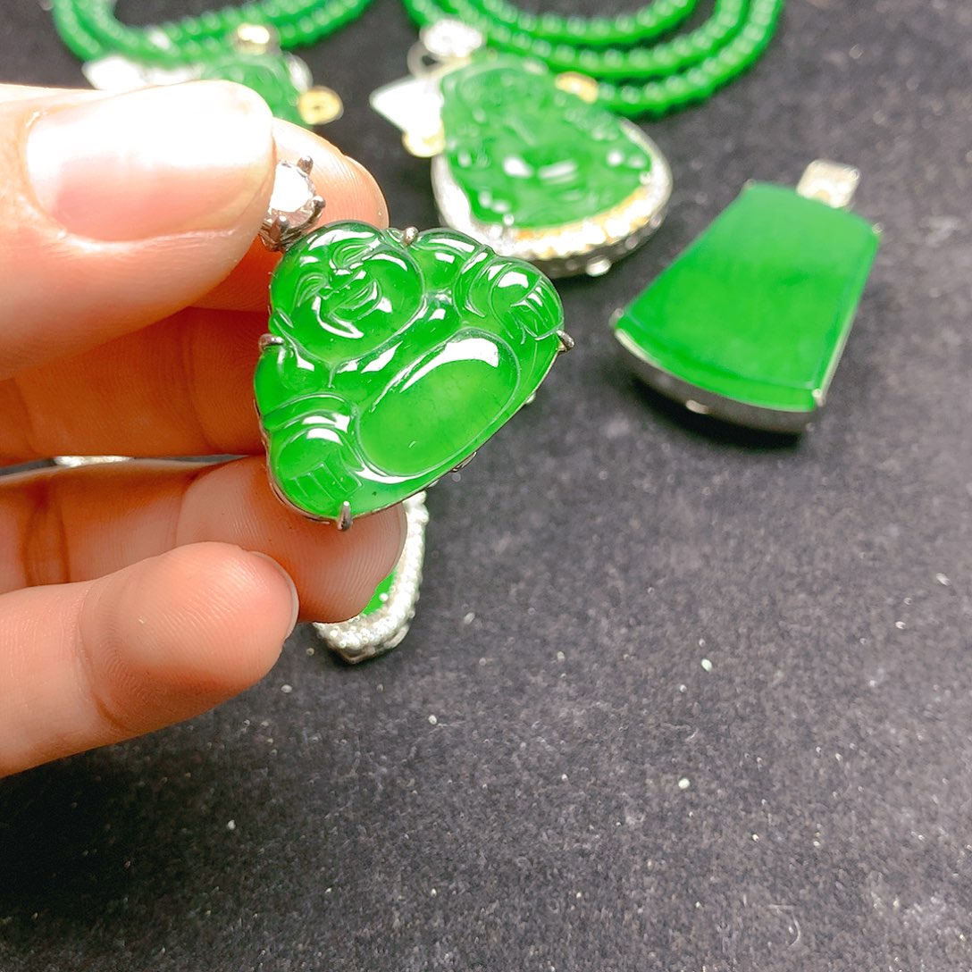 颈饰银S925镶嵌翡翠翡翠