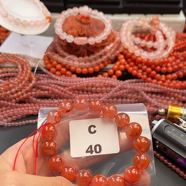 南红玛瑙未镶嵌多样性发货默认微瑕称重12mm