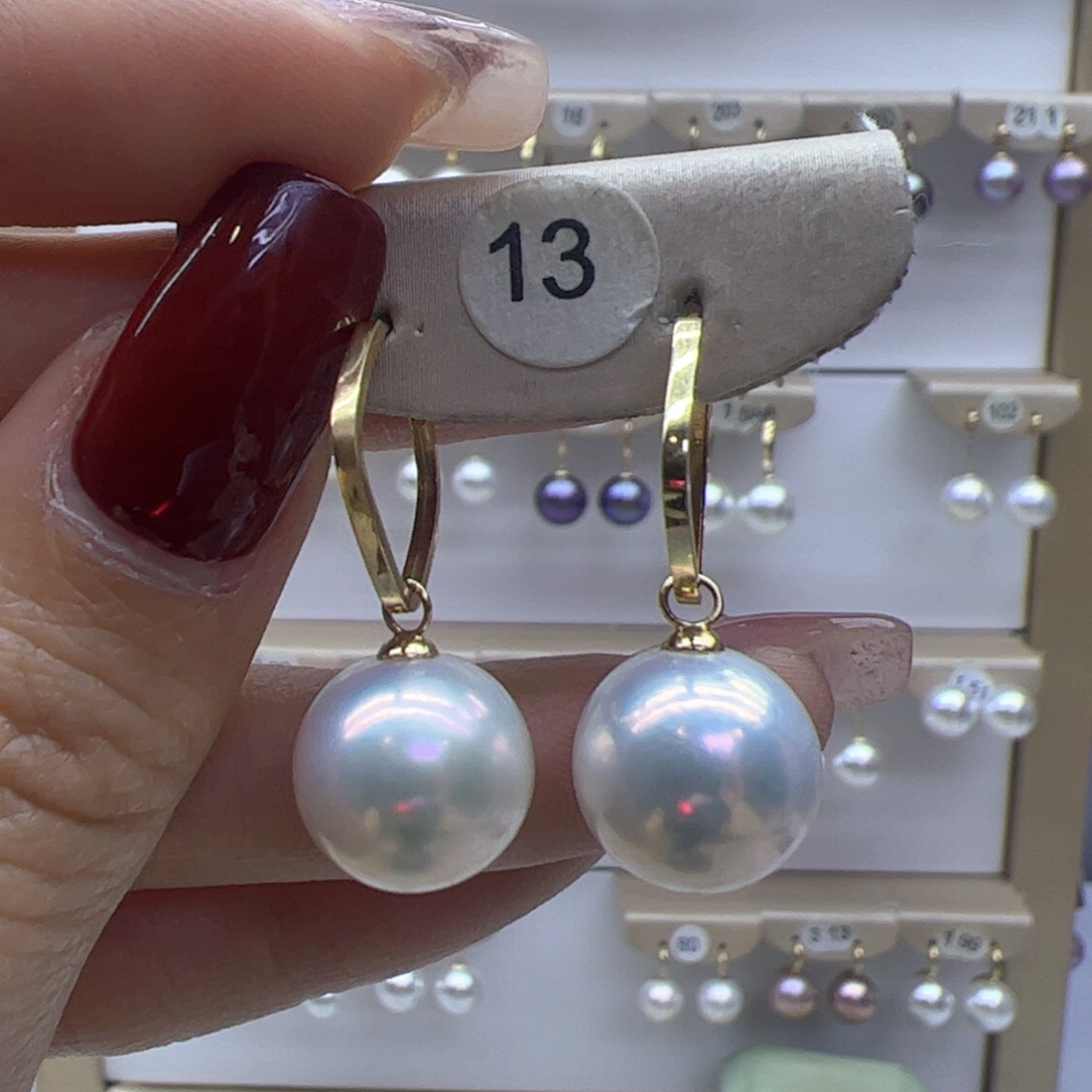 淡水珍珠耳饰18K金镶嵌