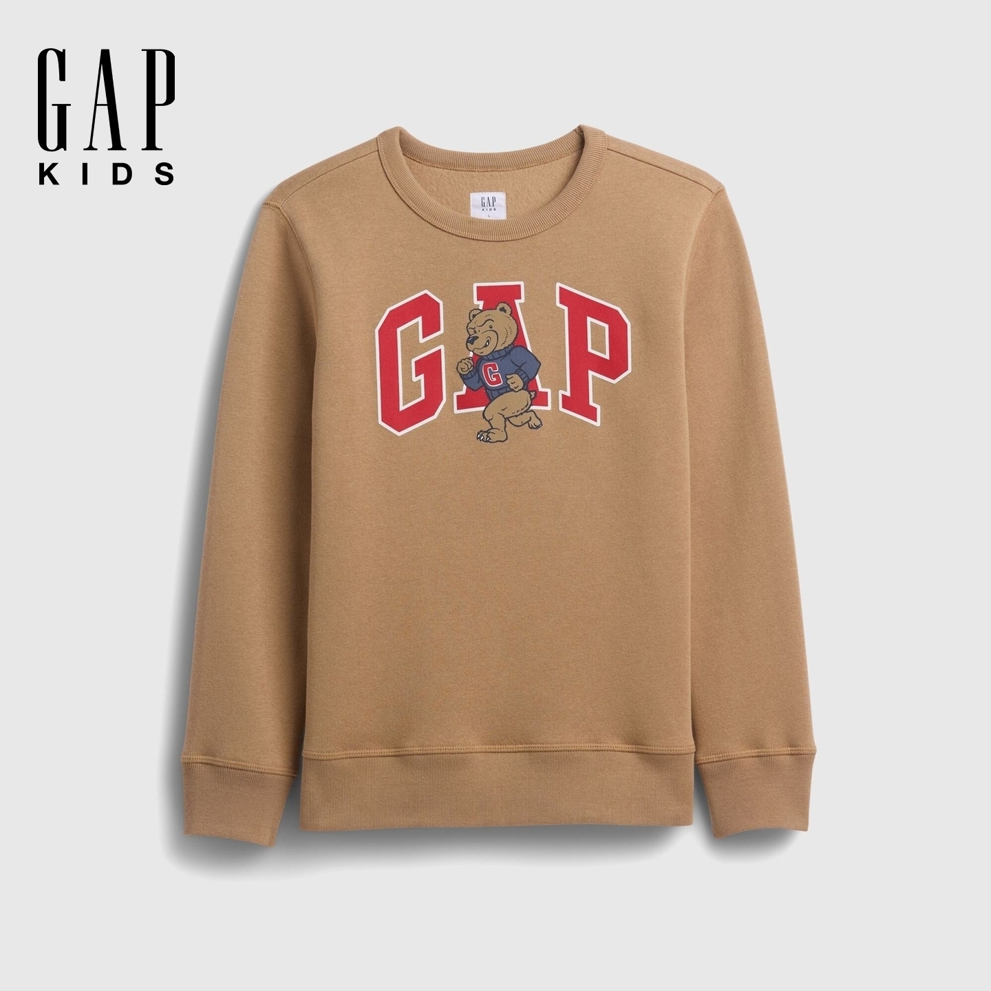 Gap男童2025秋冬新款印花logo抓绒圆领卫衣装上衣美版795118