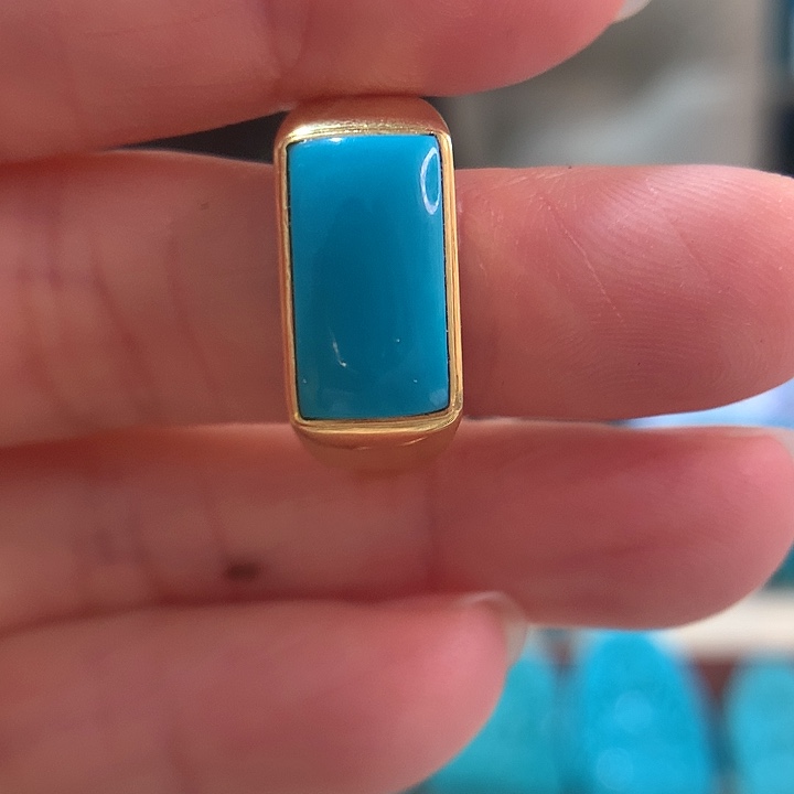 绿松石珠宝奇石18K金镶嵌