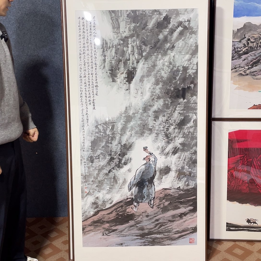 国画手绘画作品带框80/160