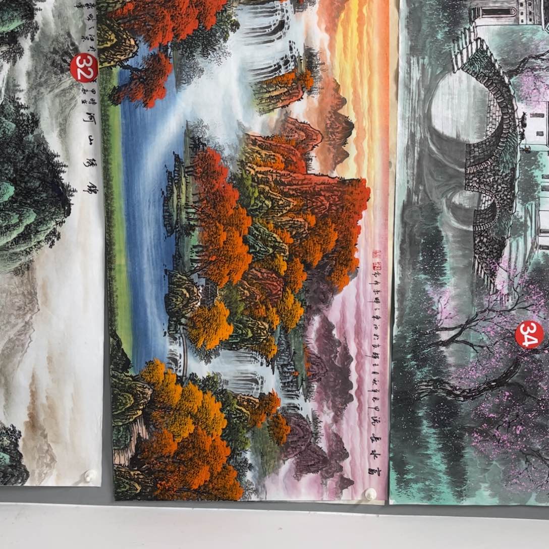 国画乔手绘山水作品