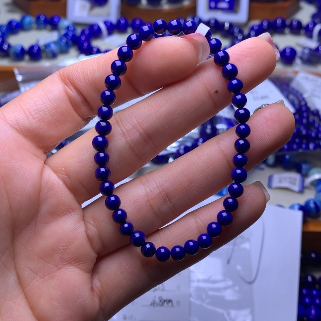 青金石手串未镶嵌4.8mma0031