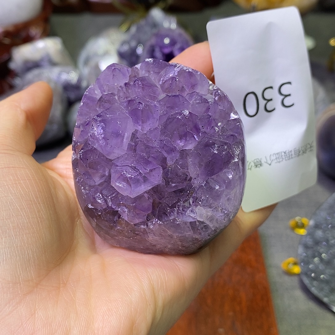 未镶嵌紫晶珠宝半成品