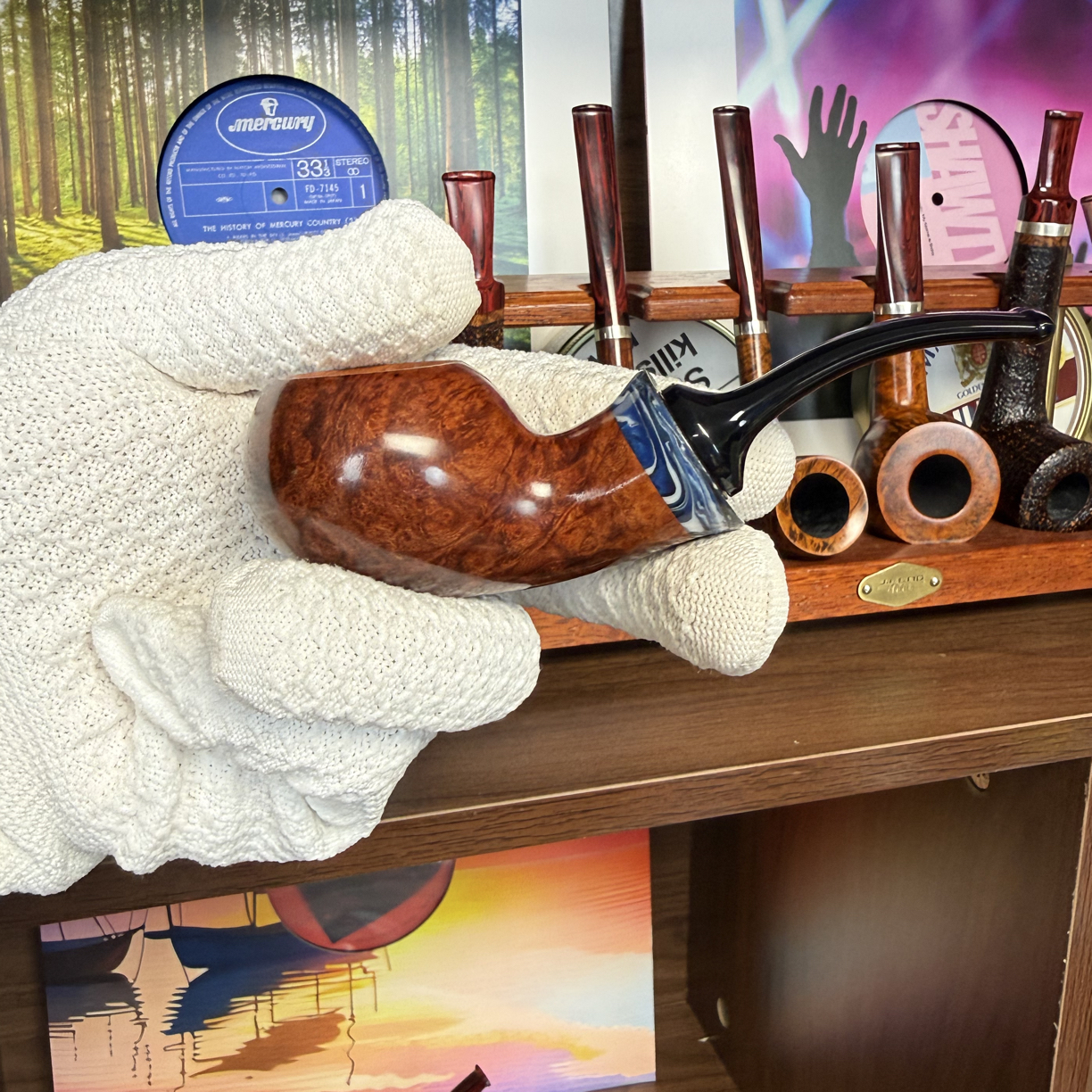 小龙品牌全新新手石楠木空腔苹果烟斗带新手全套配件