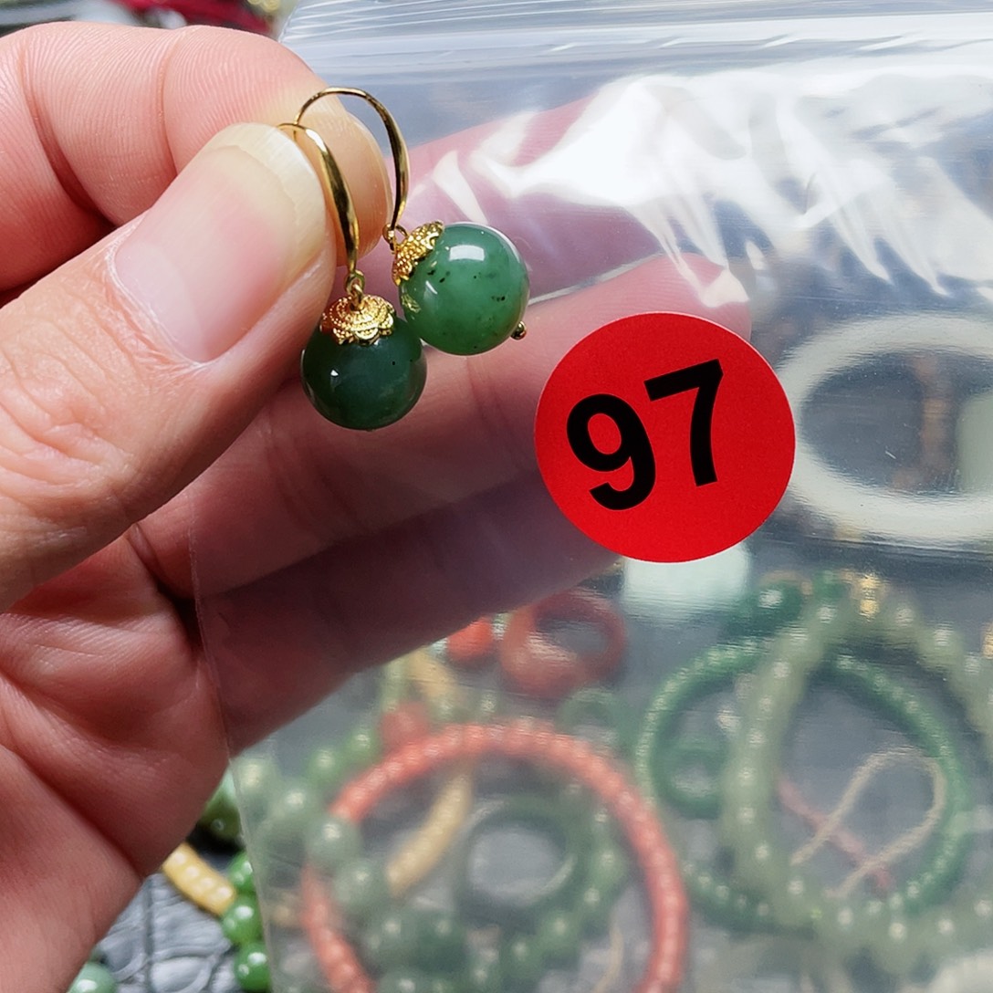 银S925镶嵌手链和田玉尘*土耳饰