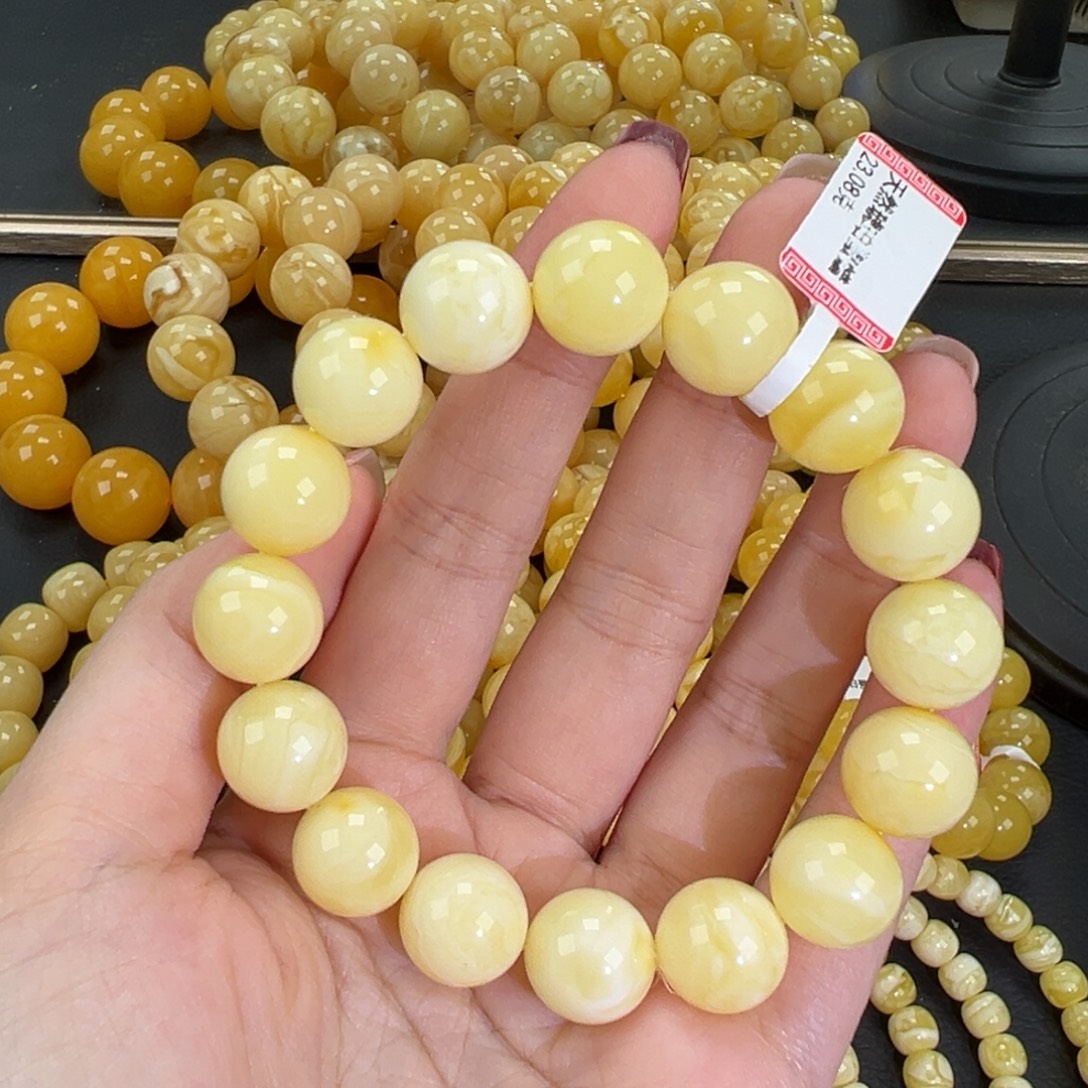 琥珀未镶嵌手链23白蜡
