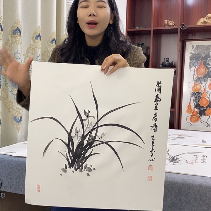 国画纯手绘国画写意作品50*50