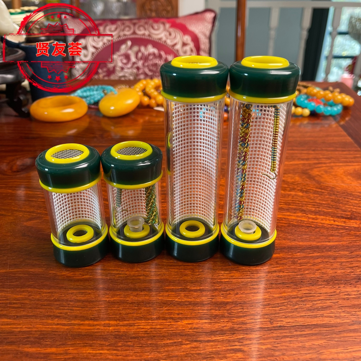 龍字款竹蛉金钟罐35直径有机玻璃鸣虫罐鸣虫有机玻璃罐高76和128