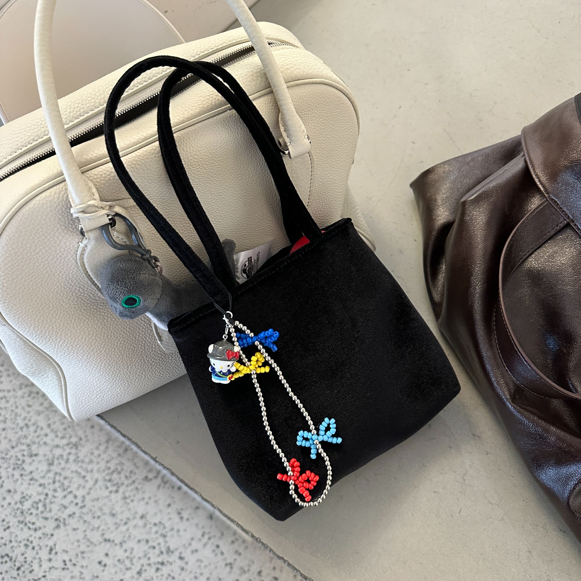 nno 小众品牌 黑色丝绒 手提 包包 2552