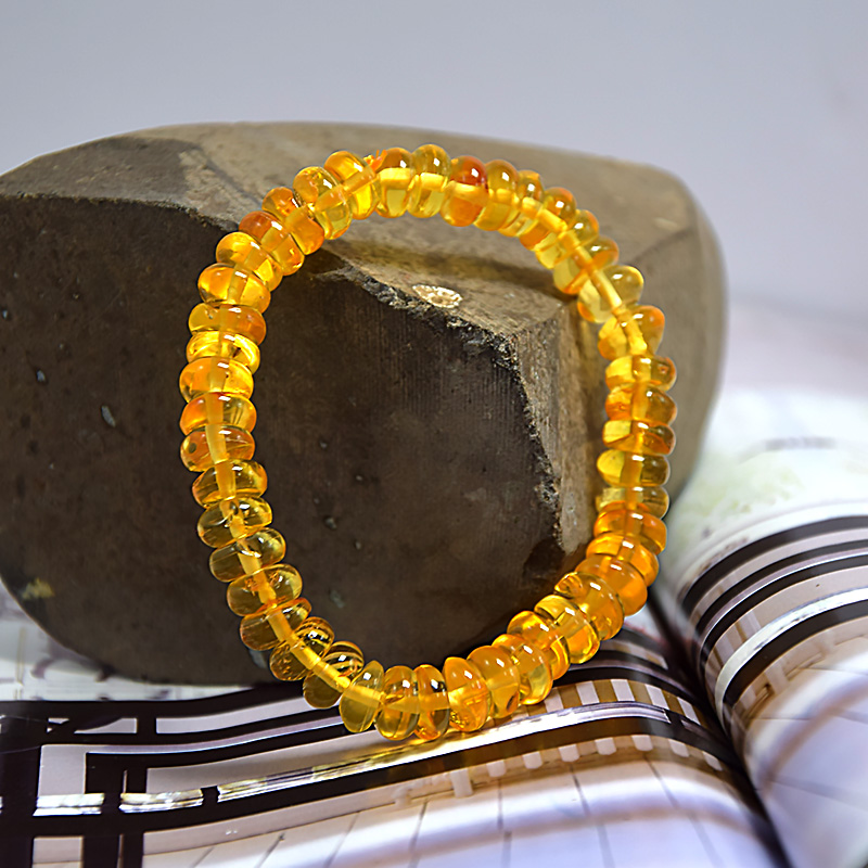抚顺药珀8mm手串天然琥珀蜜蜡算盘珠款式女款手链饰品