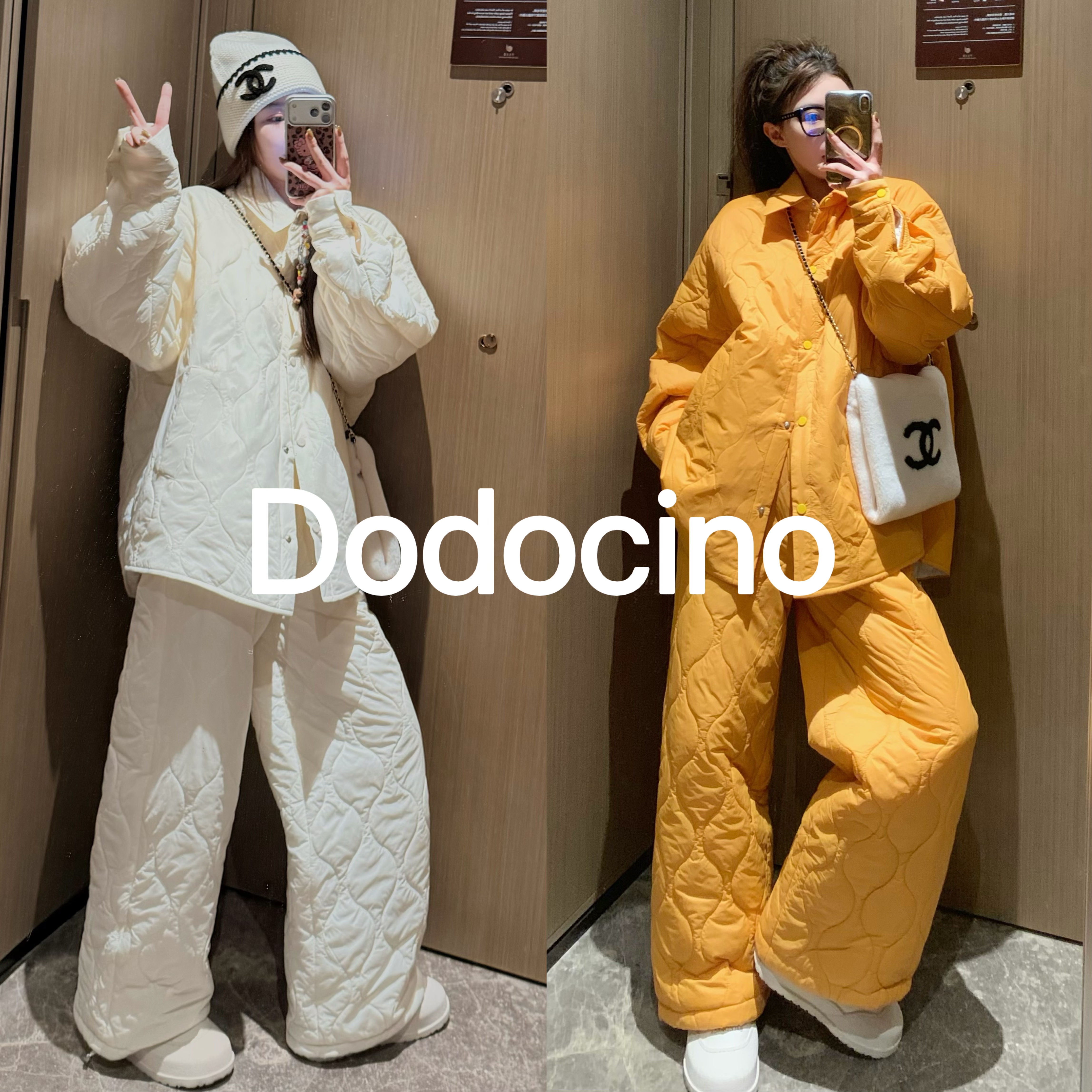 悠然冬语  设计感小众衬衫棉服套装