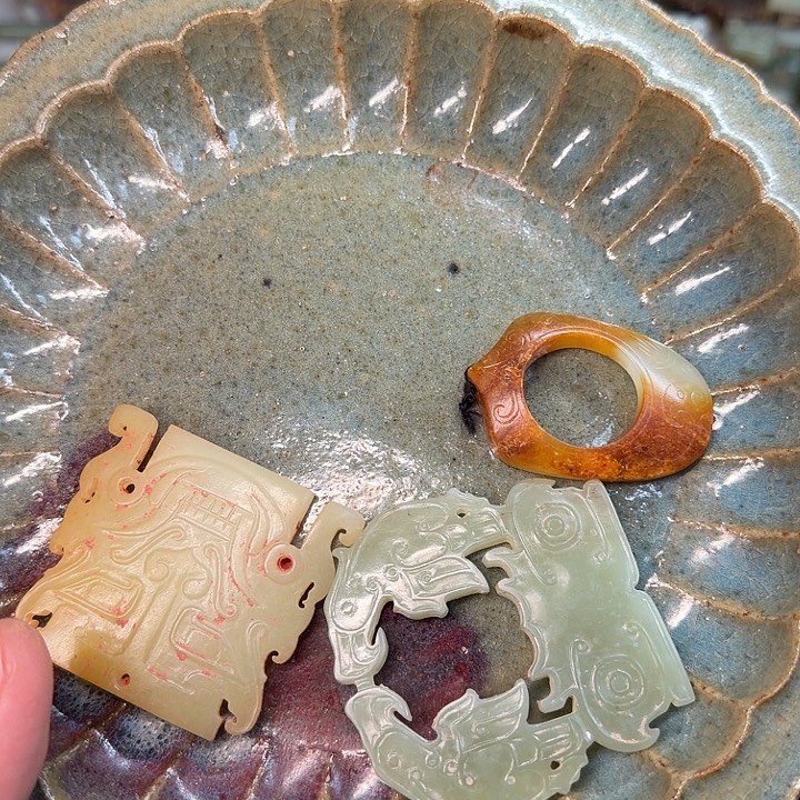 箜***篌陶摆件我的心好痛啊我的心真的