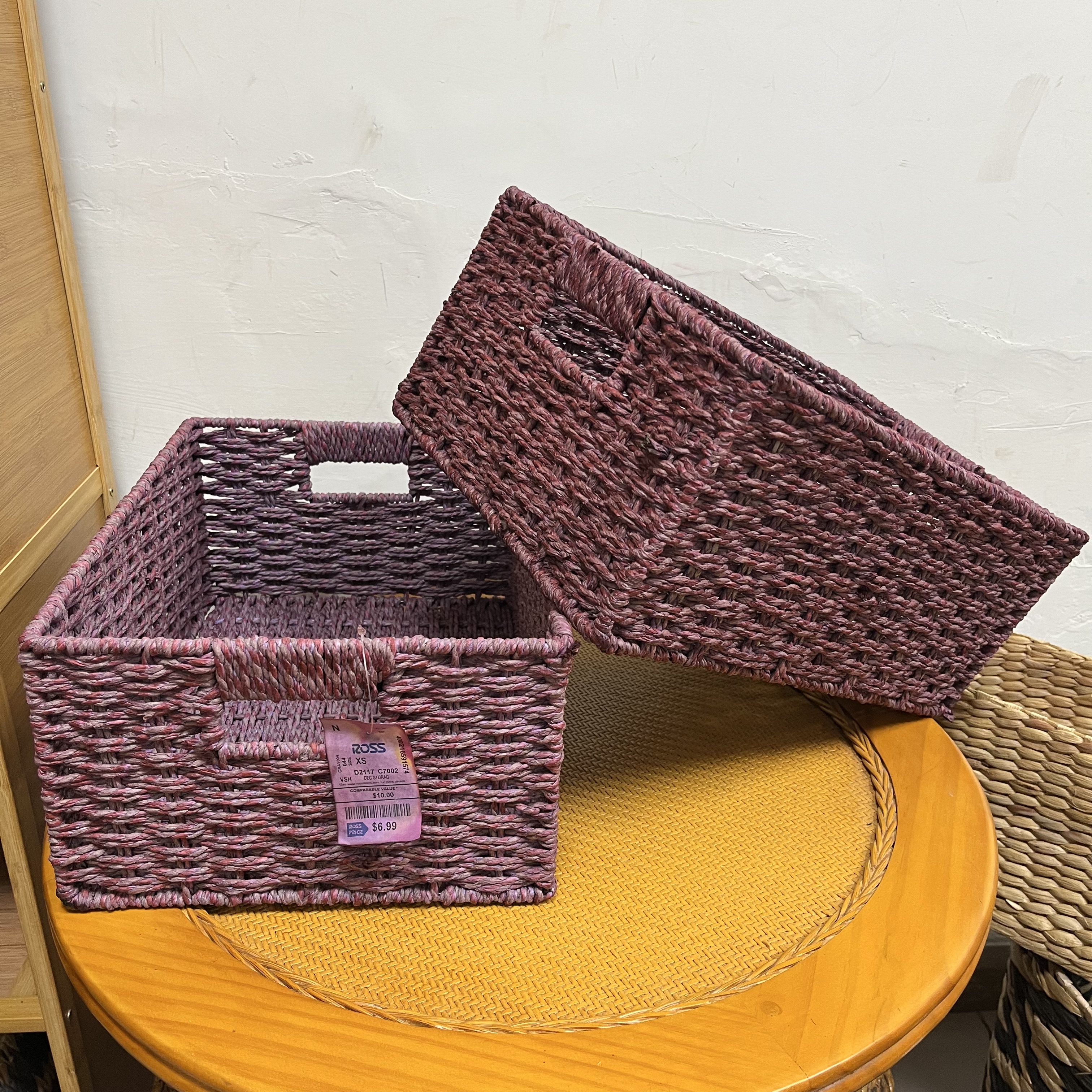 1692号纸藤编织收纳筐37*25*16（有瑕疵介意勿拍）