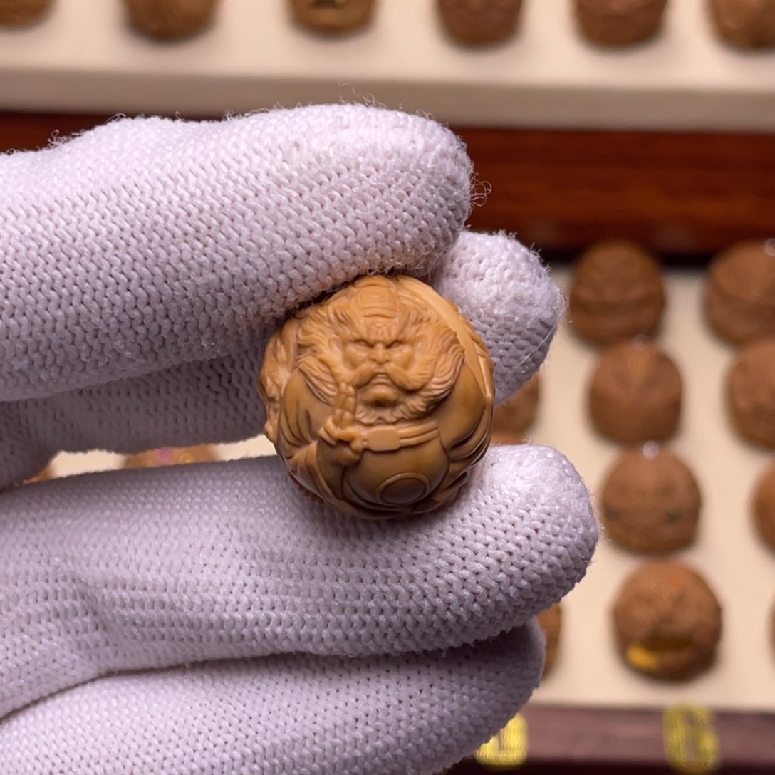 猴头核桃吊坠地府钟馗＋通体银管