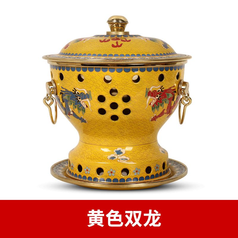 多功能单人家用不粘景泰蓝铜火锅
