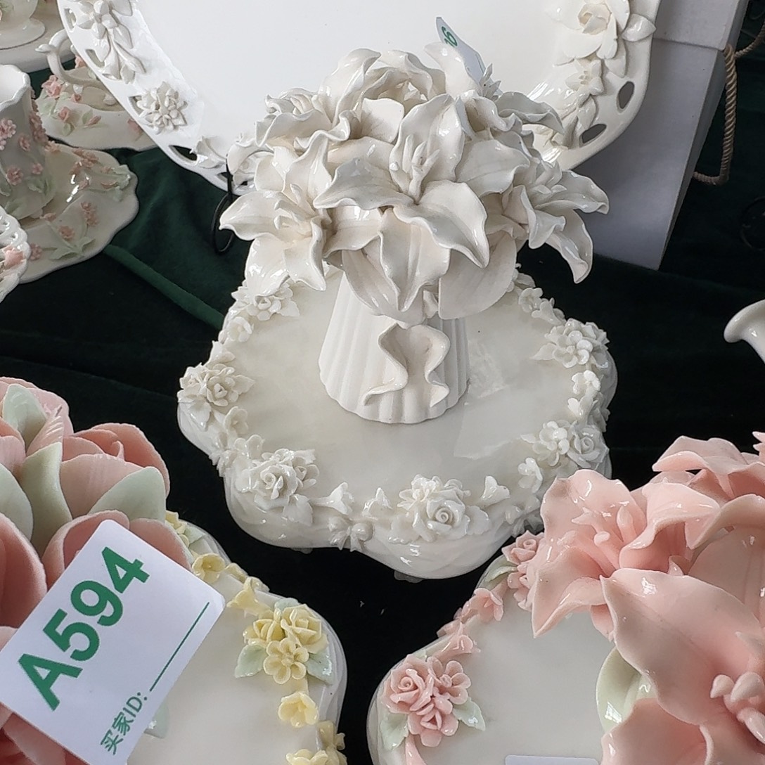 手工捏花百合花烛台