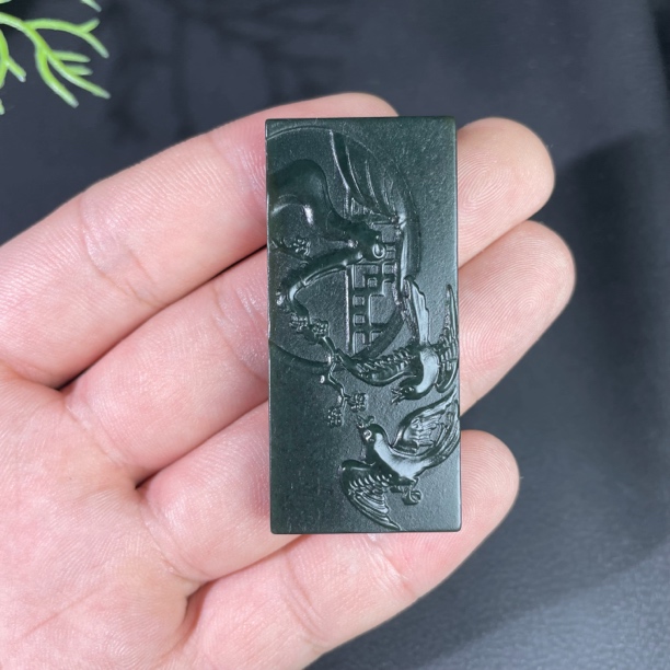 天然和田玉新疆青玉喜上眉梢喜鹊吊坠男女款玉石中国风