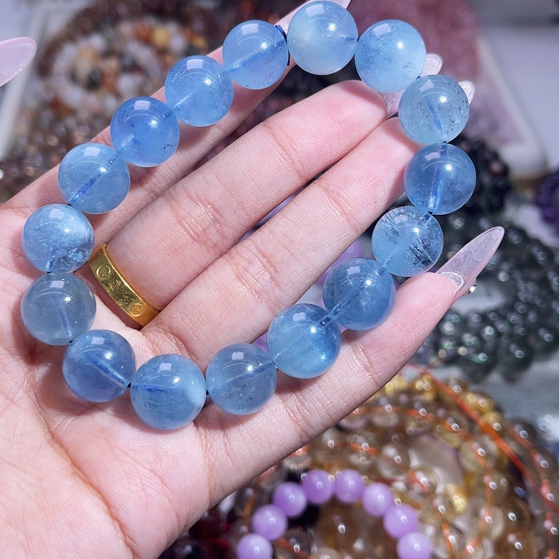 水晶手链未镶嵌海蓝宝13