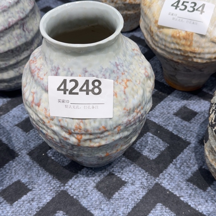 草***~瓷片景德镇高温花器编码4248高28口8默认无孔