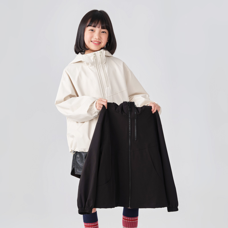 2204七彩兜兜女童外套2025新款秋款大童女孩宽松休闲洋气运动外套