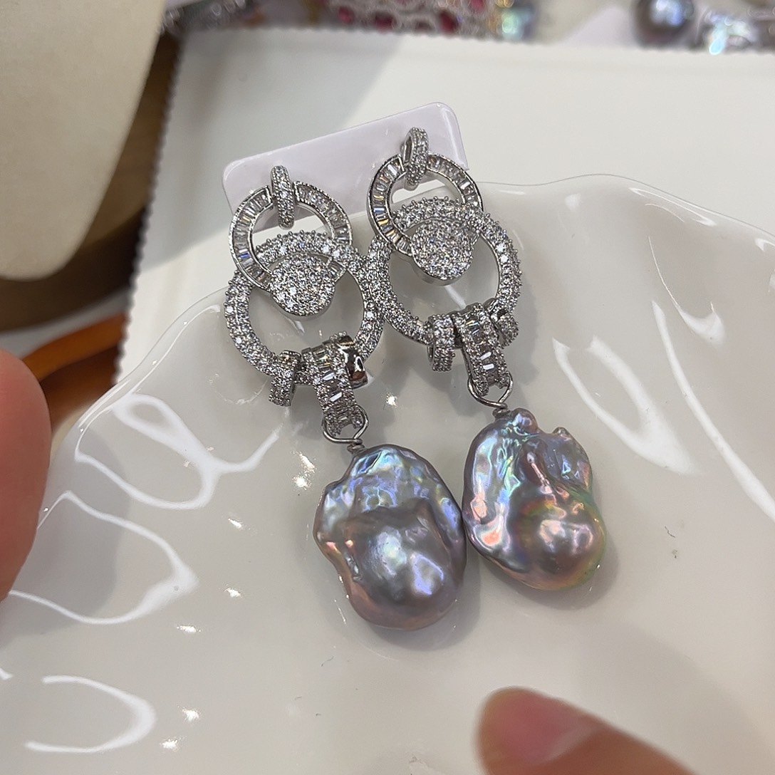 耳饰淡水珍珠合金