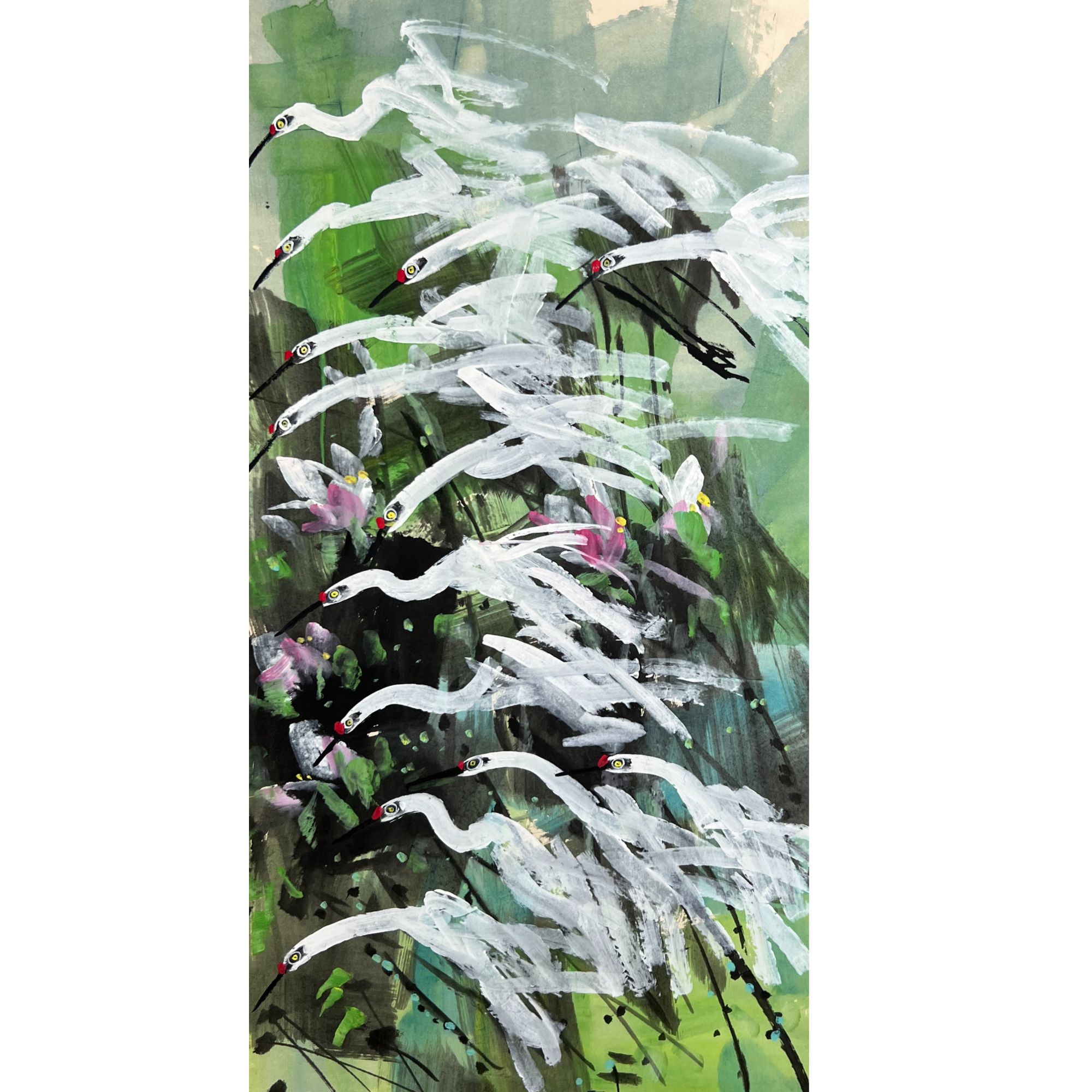 DL13011 永玉 花鸟 纸本67*138