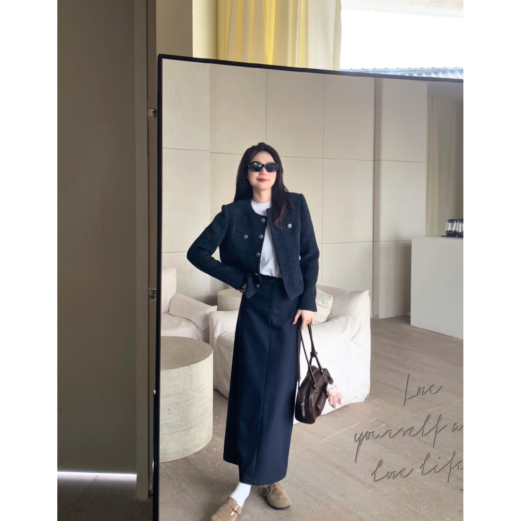 48H【首尔氛围】高个子女装 秋季韩版小香风复古宽松短款外套 25153