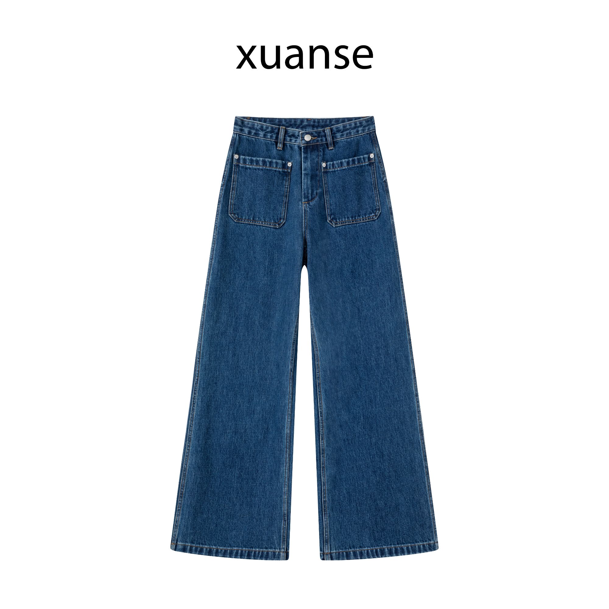 秋冬新款轻职风牛仔裤168高个子裤子宽松秋冬长裤时尚