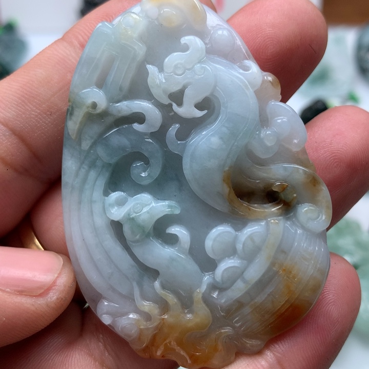 翡翠颈饰未镶嵌保真天然a货翡翠